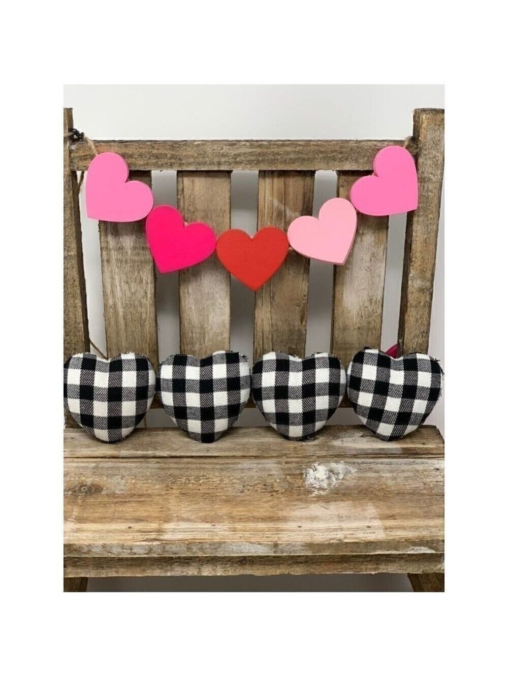 Valentine Buffalo Plaid Bowl Fillers Tiered Tray Shelf Decor Rustic Fabric Prim